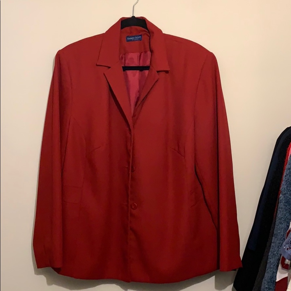 Red plus size blazer